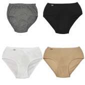 Tutku 922 Ribana Kadın Bato Külot 4lü M Beyaz-Gri-Siyah-Ten thumbnail 1