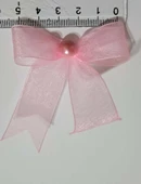 Pratikbox Fiyonk / Tül 2cm'lik / Hediyelik / Süsleme / Pembe Renk/Yarım İnci Boncuklu / 50 Adet thumbnail 3