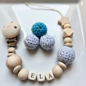 Hellemyst Yıldızlı Mavi Isimli Bebek Emzik Zinciri Askısı thumbnail 1