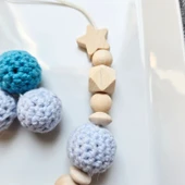 Hellemyst Yıldızlı Mavi Isimli Bebek Emzik Zinciri Askısı thumbnail 2