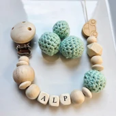 Hellemyst Arabalı Su Yeşili Isimli Bebek Emzik Zinciri Askısı thumbnail 1