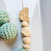 Hellemyst Arabalı Su Yeşili Isimli Bebek Emzik Zinciri Askısı thumbnail 2