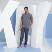 Kly 2118 Erkek Midi Yaka Şortlu Takım thumbnail 1