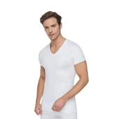 Tutku 107 Penye Erkek V-Yaka Fanila Beyaz XXXL 6lı Paket thumbnail 1
