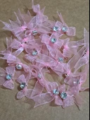 Pratikbox Mini Fiyonk / Gümüş Tek Taşlı / Tül 1cm'lik / Hediyelik / Süsleme / PEMBE Renk / 50 Adet thumbnail 2