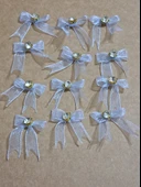 Pratikbox Mini Fiyonk / Altın Tek Taşlı / Tül 1cm'lik / Hediyelik / Süsleme / Mavi Renk / 50 Adet thumbnail 2