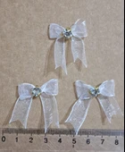 Pratikbox Mini Fiyonk / Altın Tek Taşlı / Tül 1cm'lik / Hediyelik / Süsleme / Beyaz Renk / 50 Adet thumbnail 2