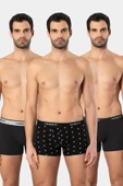 Cacharel Erkek Desenli Likralı Boxer 3'lü Paket 1339/Siyah 1 thumbnail 1