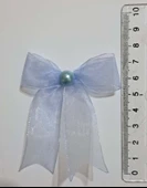 Pratikbox Fiyonk / Tül 2cm'lik / Hediyelik / Süsleme / Mavi Renk/Yarım İnci Boncuklu / 50 Adet thumbnail 3