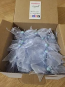 Pratikbox Fiyonk / Tül 2cm'lik / Hediyelik / Süsleme / Mavi Renk/Yarım İnci Boncuklu / 50 Adet thumbnail 5