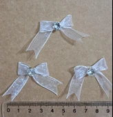 Pratikbox Mini Fiyonk / Gümüş Tek Taşlı / Tül 1cm'lik / Hediyelik / Süsleme / Beyaz Renk / 50 Adet thumbnail 3