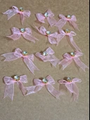 Pratikbox Mini Fiyonk / Altın Tek Taşlı / Tül 1cm'lik / Hediyelik / Süsleme / PEMBE Renk / 50 Adet thumbnail 2