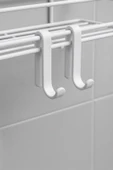 Tekli Beyaz Yapışkanlı Banyo Rafı + 2’li Askı Kanca Seti – Paslanmaz Metal Duş Şampuanlık (Yapıştır/Vidala) – TŞ-01 thumbnail 5
