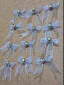 Pratikbox Mini Fiyonk / Altın Tek Taşlı / Tül 1cm'lik / Hediyelik / Süsleme / Mavi Renk / 50 Adet thumbnail 4