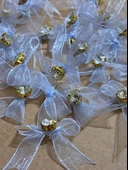 Pratikbox Mini Fiyonk / Altın Tek Taşlı / Tül 1cm'lik / Hediyelik / Süsleme / Mavi Renk / 50 Adet thumbnail 1