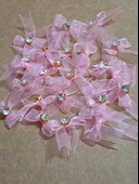 Pratikbox Mini Fiyonk / Altın Tek Taşlı / Tül 1cm'lik / Hediyelik / Süsleme / PEMBE Renk / 50 Adet thumbnail 4