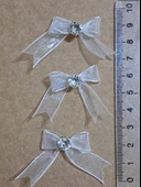 Pratikbox Mini Fiyonk / Gümüş Tek Taşlı / Tül 1cm'lik / Hediyelik / Süsleme / Beyaz Renk / 50 Adet thumbnail 2