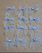 Pratikbox Mini Fiyonk / Gümüş Tek Taşlı / Tül 1cm'lik / Hediyelik / Süsleme / Mavi Renk / 50 Adet thumbnail 2