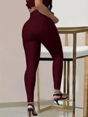 MDB Kadın Yüksek Bel Belden Toka Detaylı Dalgıç Tayt thumbnail 2