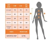 MDB Kadın Uzun Kollu Geometrik Yakalı Belden Oturmalı Ithal Krep Bluz thumbnail 5