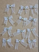 Pratikbox Mini Fiyonk / Altın Tek Taşlı / Tül 1cm'lik / Hediyelik / Süsleme / Beyaz Renk / 50 Adet thumbnail 5