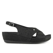 Muya Ingane 35207 Anatomik Kadın Topuk Dikeni Sandalet Desenli Siyah thumbnail 2