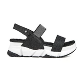 Muya Keid Masaj Taban  Kadın Sandalet Desenli Siyah thumbnail 2