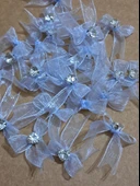 Pratikbox Mini Fiyonk / Gümüş Tek Taşlı / Tül 1cm'lik / Hediyelik / Süsleme / Mavi Renk / 50 Adet thumbnail 1