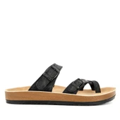 Muya Anny 31030 Anatomik Parmak Arası Kadın Terlik Nubuk Siyah thumbnail 2