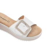 Hush Puppies İcyi 625203 Hakiki Deri Kadın Terlik Beyaz thumbnail 3