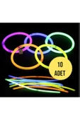 NEON FOSFORLU PARTİ ÇUBUK FOSFORLU BİLEKLİK KARANLIKTA PARLAYAN IŞIK 10 ÇUBUK+10 BAĞLANTI APARATI thumbnail 1