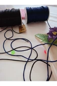 4 METRE(TOPLAM) FLOŞ İP SIÇAN KUYRUĞU KALINLIĞI 2mm LACİVERT SİYAH BİLEKLİK TAKI HEDİYELİK İPİ thumbnail 3