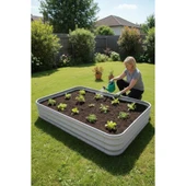 Modüler Yükseltilmiş Bahçe Yatağı Yükseltilmiş Sebze Yatağı No:10 (165X110) Gri thumbnail 1