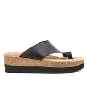 Muya Hora 34226 Parmak Arası Masaj Taban Anatomik Kadın Terlik Siyah-Bej thumbnail 2