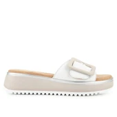 Hush Puppies İcyi 625203 Hakiki Deri Kadın Terlik Beyaz thumbnail 2