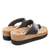 Muya Hora 34226 Parmak Arası Masaj Taban Anatomik Kadın Terlik Siyah-Bej thumbnail 4