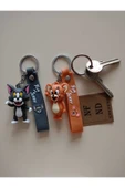 TOM VE JERRY ANAHTARLIK SİLİKON 3D SEVİMLİ KULLANIŞLI ÇİFT ANAHTARLIK 2 ADET thumbnail 2