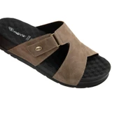 Muya Orka Anatomik Topuk Dik. Masaj Taban Erkek Terlik Vizon thumbnail 3