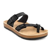 Muya Anny 31030 Anatomik Parmak Arası Kadın Terlik Nubuk Siyah thumbnail 1