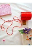 4 METRE(TOPLAM) FLOŞ İP SIÇAN KUYRUĞU KALINLIĞI 2mm KIRMIZI SİYAH BİLEKLİK TAKI HEDİYELİK İPİ thumbnail 5