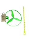 PERVANE HEDİYELİK OYUNCAK NOSTALJİK FIRILDAK UFO UÇAN DAİRE BAHÇE OYUNCAĞI 13cm 2 ADET YEŞİL thumbnail 1