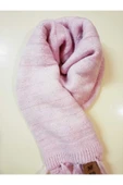 Omuz Şalı Atkı , Örgü , Uçuk Pembe Ters Düz Makina Örgüsü , Yumuşak, Kışlık , Sıcak 55 X 195 thumbnail 6