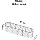 Modüler Yükseltilmiş Bahçe Yatağı Yükseltilmiş Sebze Yatağı Çiçeklik NO:3V2 (140X34) Bej thumbnail 6