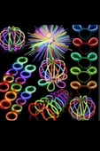 NEON FOSFORLU PARTİ ÇUBUK FOSFORLU BİLEKLİK KARANLIKTA PARLAYAN IŞIK 10 ÇUBUK+10 BAĞLANTI APARATI thumbnail 2
