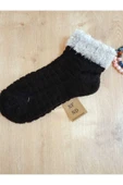 KOKULU SICAK YILBAŞI  HAVLU TAY TÜYÜ  PATİK KABARTMALI  YUMUŞAK SÜSLÜ SİYAH ÇORAP 36-40 thumbnail 1