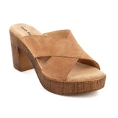 Hush Puppies Bala 624239 Hakiki Deri Kadın Terlik Sand thumbnail 1