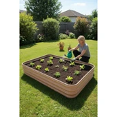 Modüler Yükseltilmiş Bahçe Yatağı Yükseltilmiş Sebze Yatağı No:10 (165X110) Bej thumbnail 1