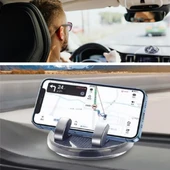 BUFFER® Numaratörlü Güçlü Yapışkanlı 360 Derece Dönebilen Su Geçirmez Araç İçi Telefon Tutucu Plastik Aparat thumbnail 4