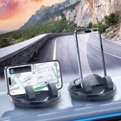 BUFFER® Numaratörlü Güçlü Yapışkanlı 360 Derece Dönebilen Su Geçirmez Araç İçi Telefon Tutucu Plastik Aparat thumbnail 1