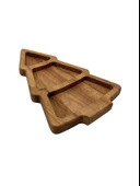 Yılbaşı Sunum Tabağı Noel Çam Ağacı Doğal Ahşap Çerez Tabağı(KAYIN / GÜRGEN) Ahşap Rengi AHŞAP - 2 ADET thumbnail 3